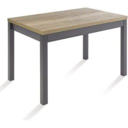 El Corte Inglés Mesa extensible con superficie laminada Menta. (70 x 110 x 76 cm) Grafito / Halifax natural