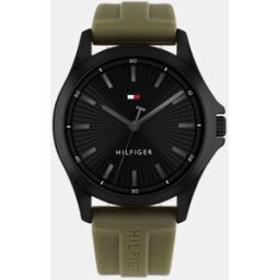 Tommy Hilfiger Reloj de hombre Bruce 1710741 de silicona verdes. Negro