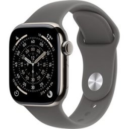 Apple Watch Series 11 GPS + Cellular 42mm Titanio natural con Correa Deportiva Gris Piedra (M-L). Titanio Natural