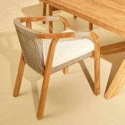 El Corte Inglés Sillón de jardín apilable de madera de teca Kansas . Natural