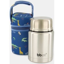 bbest Termo para sólidos de acero inoxidable 500ml con funda. Azul niño