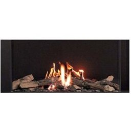NORA FLAMES Chimenea Gas Natural Pano 650 Frontal. Negro