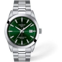 Tissot Reloj de hombre gentleman automático de acero y esfera verde. Plata