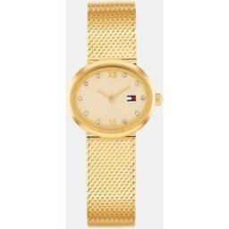 Tommy Hilfiger Reloj de mujer Moira 1782847 de malla milanesa de acero inoxidable pavonada en oro. Plateado