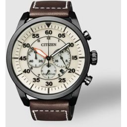 Citizen Reloj de hombre AviatorCA4215-04W Eco-Drive de piel. Marrón