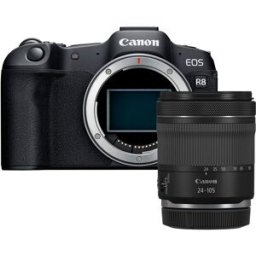 Canon Cámara Evil EOS R8 con objetivo RF 24-105mm F-4-7.1 IS STM. Negro