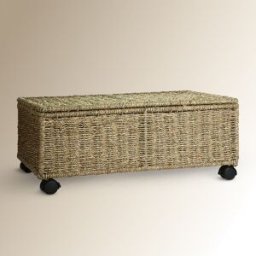 El Corte Inglés Cesto caja con ruedas Seagrass . Natural