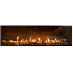 NORA FLAMES Chimenea Gas LPG Pano 1100 2 Esquinas. Negro