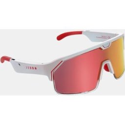 CHAMELO Gafas de Sol Unisex Music Shield Slider HVL Fire (Red mirror) White . Blanco