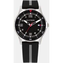 Tommy Hilfiger Reloj de niño Boys 1720034 de silicona negro. Negro