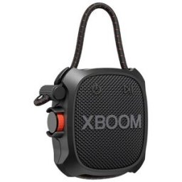LG Altavoz portátil XBOOM Go XG2QBK, 5W, 10 Horas autonomía, Resistencia IP67 de Grado Militar, a polvo, agua, golpes, temperatura. Negro
