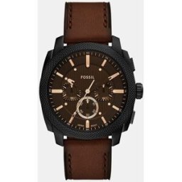 Fossil Reloj de hombre machine de piel. Marrón