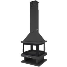 FM CALEFACCIÓN Chimenea Leña Central 4 caras C-204 K. Negro