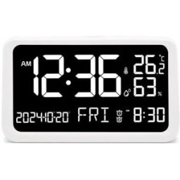 Inves Reloj despertador HX-8316 con batería o CA. Blanco