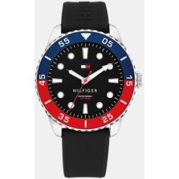 Tommy Hilfiger Reloj de hombre Oceanic 1792201 de silicona negro. Negro