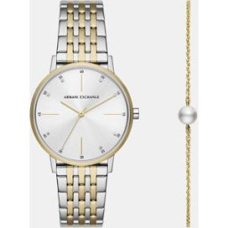 Giorgio Armani Conjunto reloj de mujer con pulsera de acero inoxidable con tres agujas. Multicolor