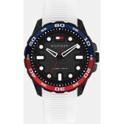 Tommy Hilfiger Reloj de hombre TH - Regatta 1792264 de silicona blanco. Negro