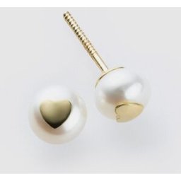 El Corte Inglés Pendientes de bebé de oro y perla. Blanco