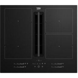 Beko Placa de inducción con 4 zonas de cocción, con extractor integrado - HIXI 64700 UF. Negro