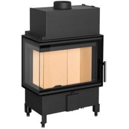 ROMOTOP Chimenea Leña Heat F58-31 Esquinera Izquierda Puerta Lateral. Negro