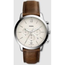 Fossil Reloj de hombre neutra de piel. Marrón