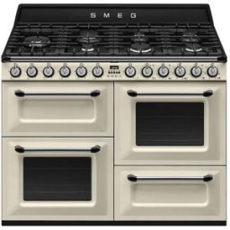 SMEG Cocina compacta placa de gas 7 quemadores, 3 cavidades de horno y 1 cajón - TR4110P1. Blanco