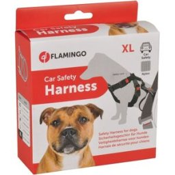 Flamingo Arnés de seguridad para el coche para perros Duma. (XL) Negro