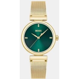 Boss Reloj de mujer Rosehill 1502855 de acero dorado. Verde