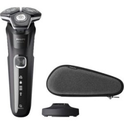 Philips Afeitadora eléctrica Serie 5000, máquina de afeitar hombre en seco y mojado, soporte de carga y funda. Gris