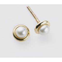 El Corte Inglés Pendientes de bebé de oro y perla. Blanco