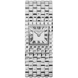Frederique Constant Reloj de mujer classics fc-200wr1mc6b cuarzo manchette esfera blanca caja de acero. Plata
