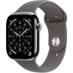 Apple Watch Series 11 GPS + Cellular 46mm Titanio natural con Correa Deportiva Gris Piedra (M-L). Titanio Natural