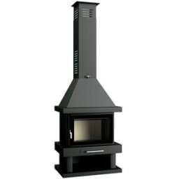 FM CALEFACCIÓN Chimenea de Leña Frontal C-200 K. Negro