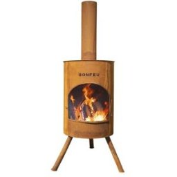 BONFEU Chimenea de Leña Exterior Bonton 60 Corten. Óxido