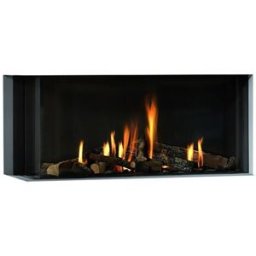 NORA FLAMES Chimenea Gas Natural Pano 1600 Esquinera Izquierda. Negro