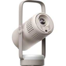 XGIMI Proyector portátil Vibe One Full HD con Google TV y sonido JBL. Gris claro