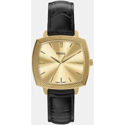 Fossil Reloj de hombre machine de piel luxe. Negro