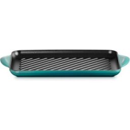 Le Creuset Parrilla rectangular de hierro fundido . (Grill de 32 cm) Azul Pacífico