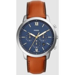 Fossil Reloj de hombre neutra de piel chrono. Marrón