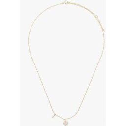 Parfois Collar de plata de ley con perla decorativa y circonitas. Blanco