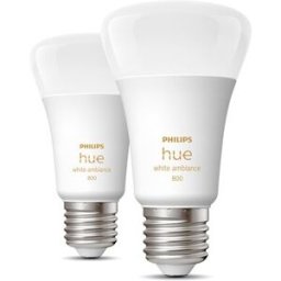 Philips Pack 2 Bombillas HUE White & Ambiance A60 E27 (Reacondicionado A estrenar). Blanco