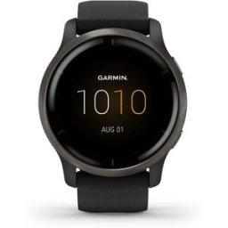 Garmin Reloj GPS Venu 2 con caja color nergo y correa de silicona negra Smartwatch. Negro