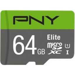 PNY Tarjeta de memoria MicroSD Elite 64GB. Gris / Verde