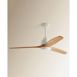 El Corte Inglés Ventilador de techo con luz LED y Motor DC Son Bou blanco y madera . Blanco