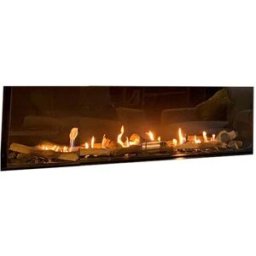 NORA FLAMES Chimenea Gas LPG Pano 1600 2 Esquinas. Negro