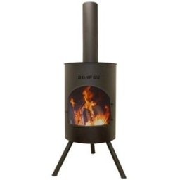 BONFEU Chimenea de Leña Exterior Bonton 40 Black. Negro