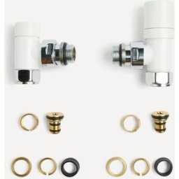 Irsap Kit de válvulas bitubo y conexiones para toallero secador . Blanco