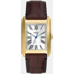 Fossil Reloj de hombre carraway de piel. Marrón