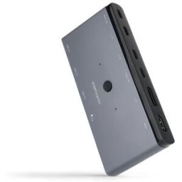Nanocable Switch Conmutador KVM 2x USB-C a 3xUSB-A+2xPD+HDMI+DP+Audio