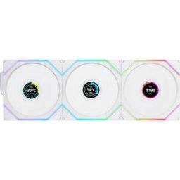 Lian-Li Ventilador UNI FAN TL120 LCD Wireless RGB PWM Blanco 120mm (Pack 3)